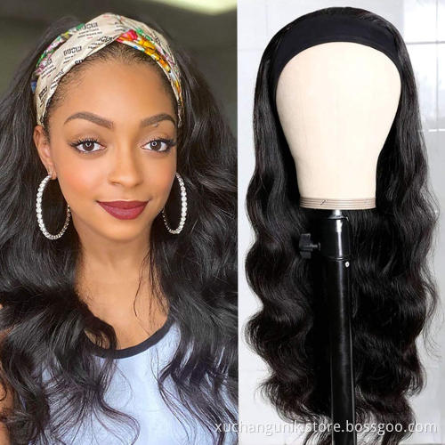 Uniky Wholesale price and raw human hair headband wigs human hair wig with headband,headband wigs for black women
